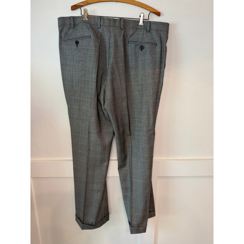 Lauren Ralph Lauren Mens 46R Grey Glen Plaid 100% Wool Suit Pleated Cuffed - Picture 7 of 15